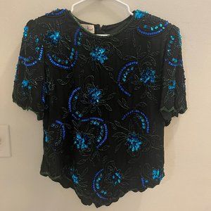 Laurence Kazar 1980's Vintage Top -XL